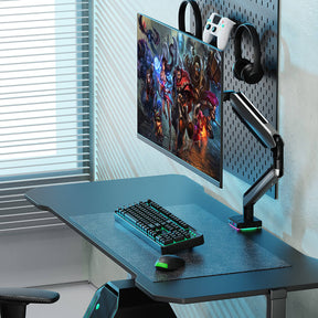 Single Monitor Desk Mount for 17"- 32" Monitors With Ambient RGB Light MUA8009