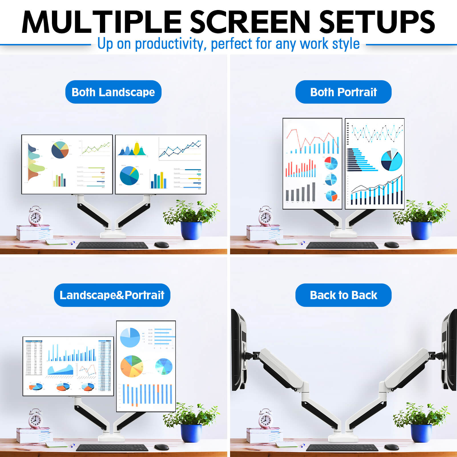 Soporte de escritorio para monitor doble para monitores de máximo 32'' MP0005