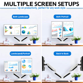 Dual Monitor Desk Mount for Max 32'' Monitors MUA0005-W