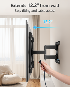 MOUNTUP Ultra Slim TV Wall Mount for Most 37-90 inch TVs, 1.1" Thin Low Profile Full Motion TV Mount Bracket, Dual Swivel Articulating Arms with Tilt, Fits 16" Studs, Max VESA 600x400mm Holds 132lbs