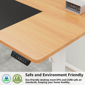 Electric Height Adjustable Standing Desk - Black & Oak