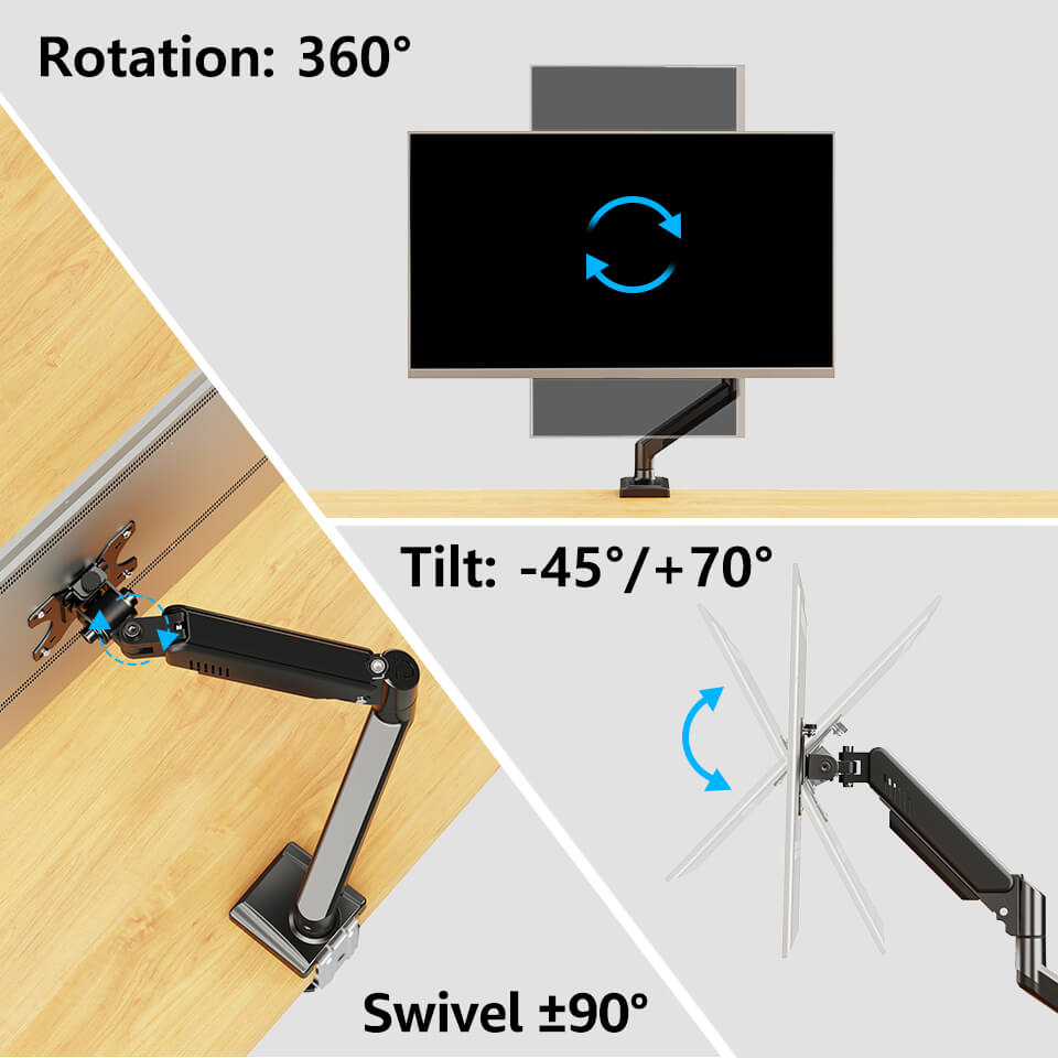 Freelift Single Monitor Desk Mount for 13''-34'' Monitors MUA8013B