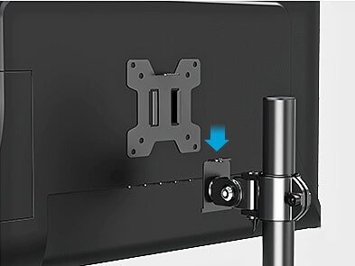 attach monitor to the monitor mount