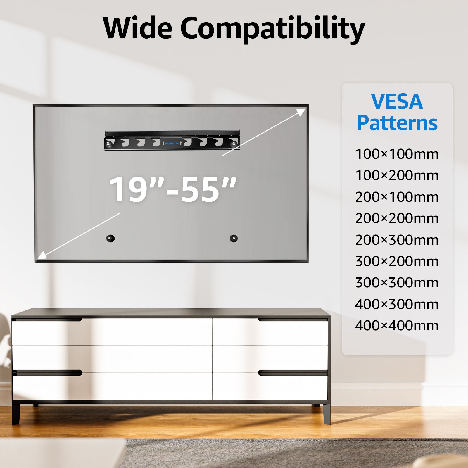 MOUNTUP Soporte de pared para TV con certificación UL, soporte de pared  para TV de movimiento completo para la mayoría de televisores planos/curvos  de