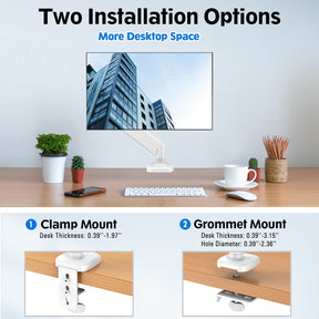 Single Monitor Desk Mount for 13''-32'' Monitors MUA0004-W