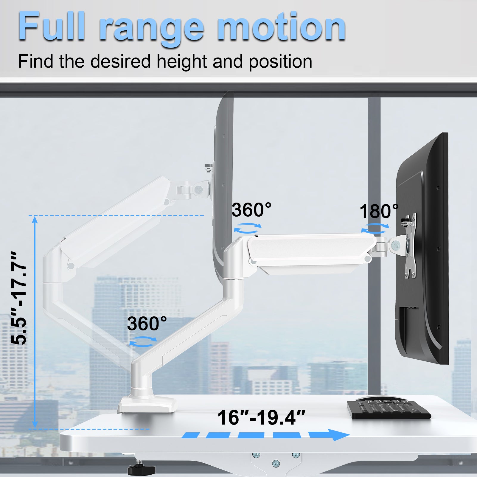 Single Monitor Desk Mount for Max 32'' Monitors MUA8005W