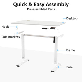 Height Adjustable Electric Standing Desk - White MUD201