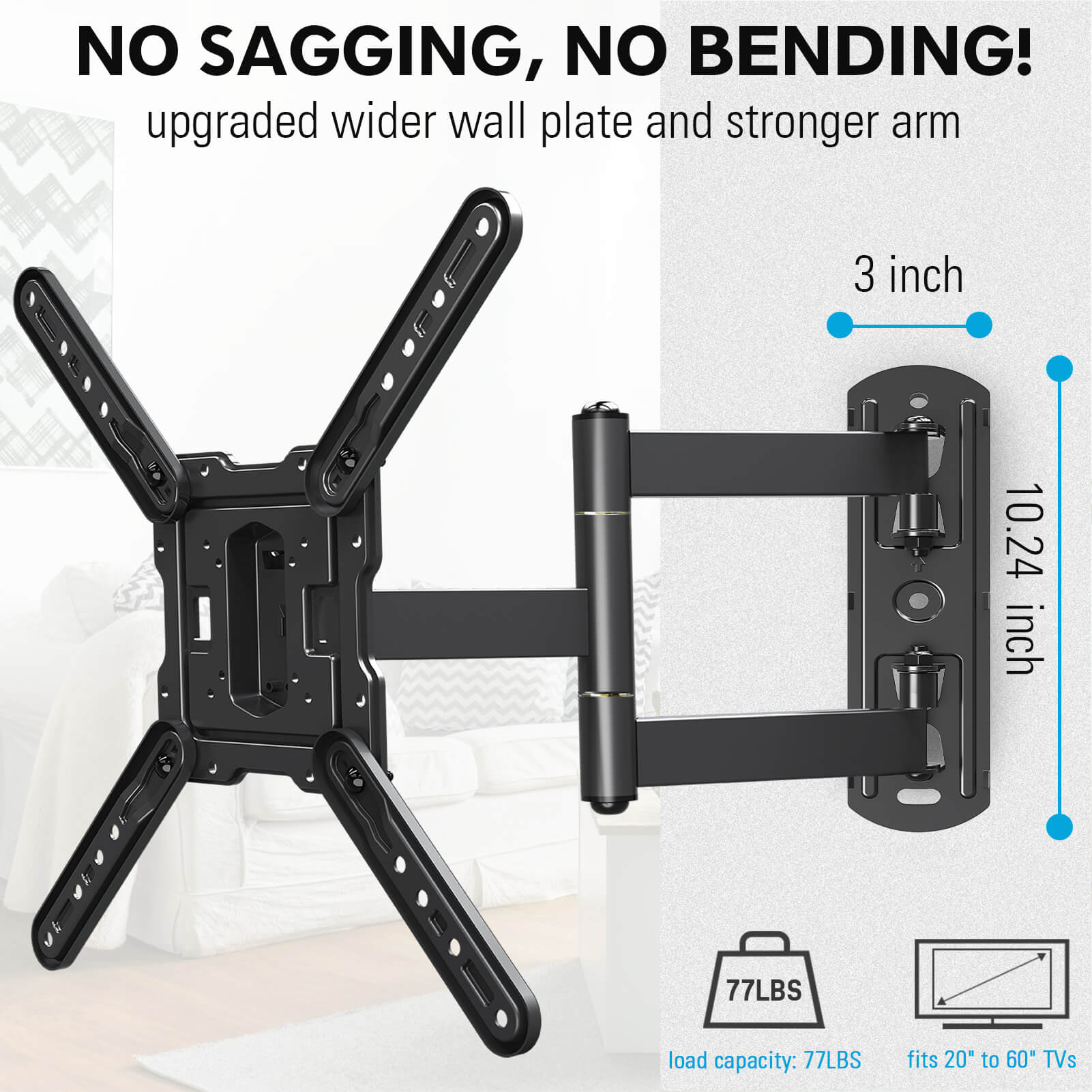 Full Motion Corner TV Wall Mount for 20''-60'' TVs MUT0009