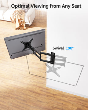 MOUNTUP Full Motion TV Wall Mount for Most 13-42 inch TVs, 21.7'' Long Extension Articulating Arm with Swivel Tilt Rotation, Corner TV Mount Wall Bracket for Monitor, Max VESA 200x200mm, Holds 44 lbs