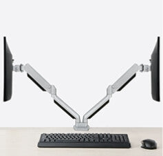 dual monitor desk mount, two monitors back to back