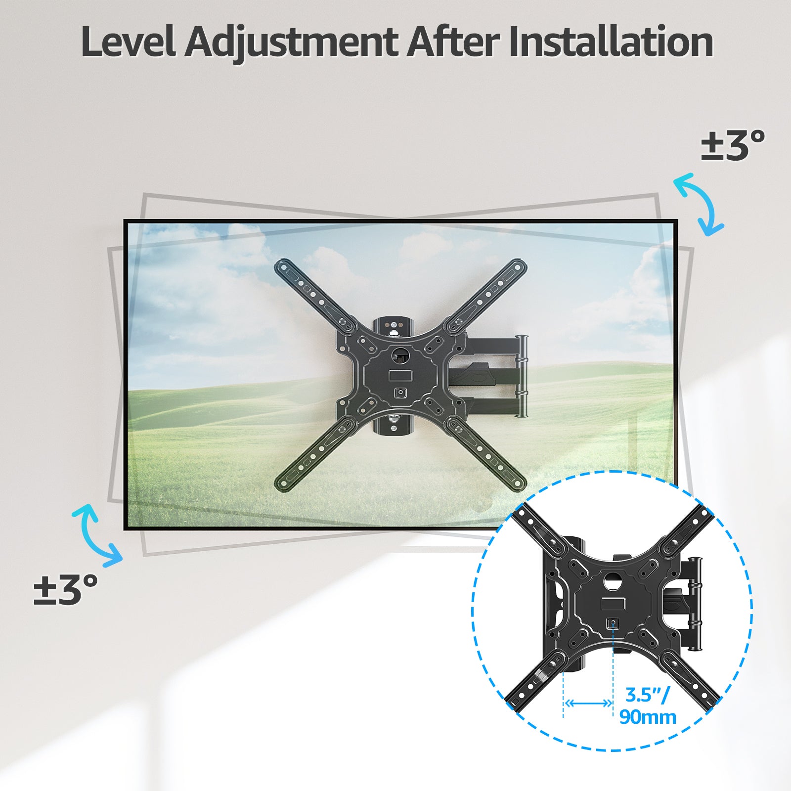 Soporte de pared para TV de esquina con movimiento completo para televisores de 26 a 60 pulgadas MU0009