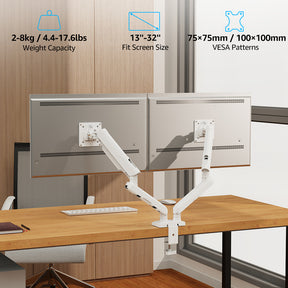 Freelift Dual Monitor Desk Mount for 13''-32'' Monitors MUA8012W