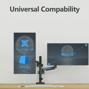 Dual Monitor Desk Mount for 13''-32'' Monitors MUA6008B