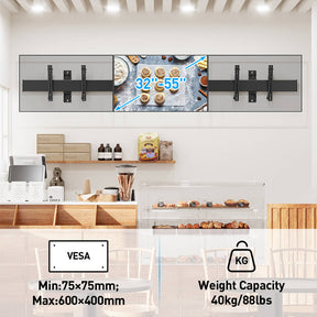 Triple Screen LCD Menu Board Wall Mount For most 32"~55" TVs Multi Screens MUT2301