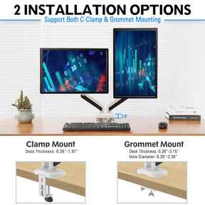 Dual Monitor Desk Mount for Max 32'' Monitors MUA0005-W