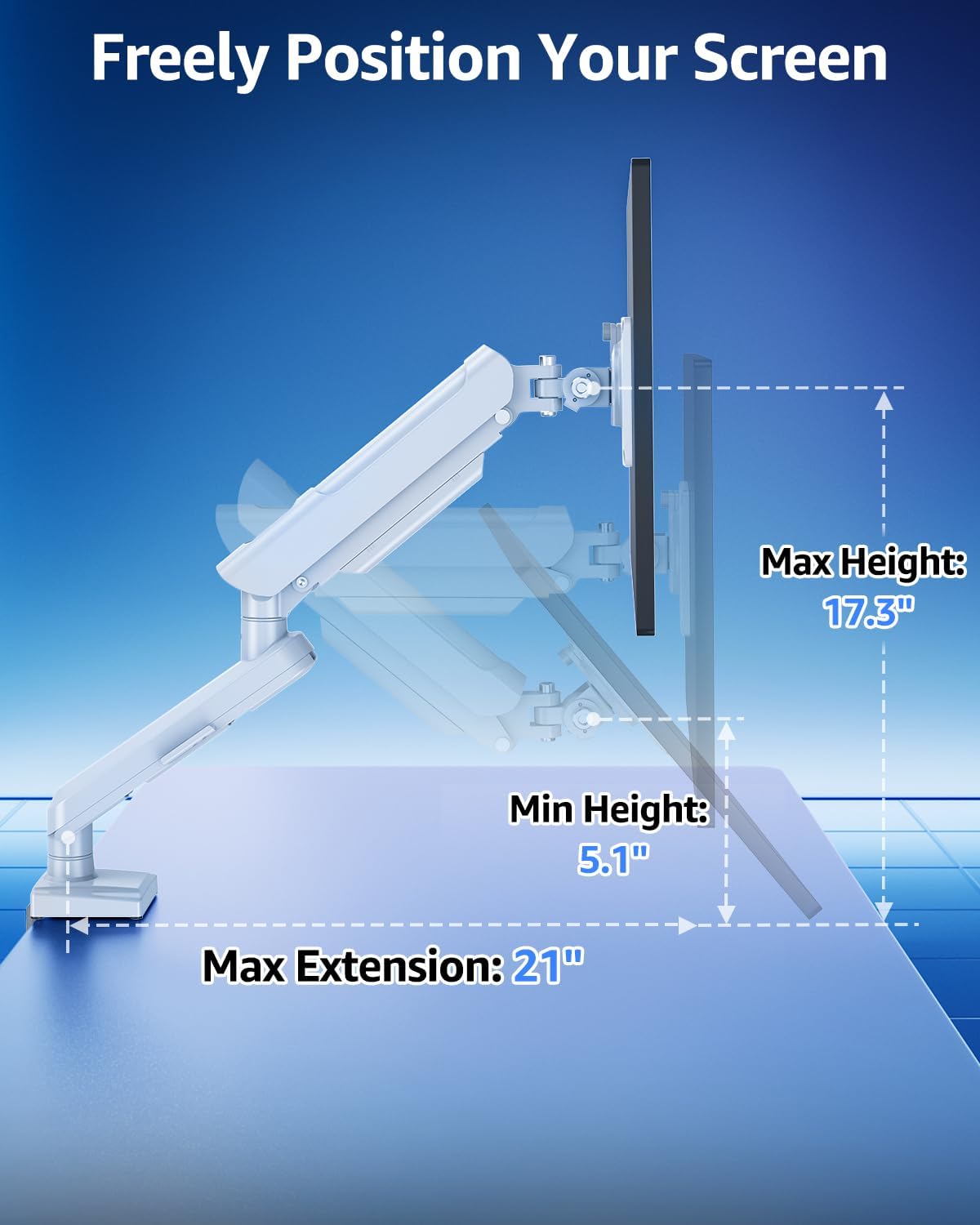 Freelift Pro Single Monitor Mount for 13"-32" Monitors MU8011W