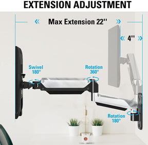 monitor wall mount with a 22'' extension 