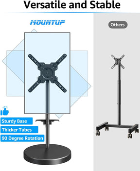 MOUNTUP Rolling Mobile TV Cart for 32-65 Inch LCD LED Flat/Curved Screen TVs MU1109-B