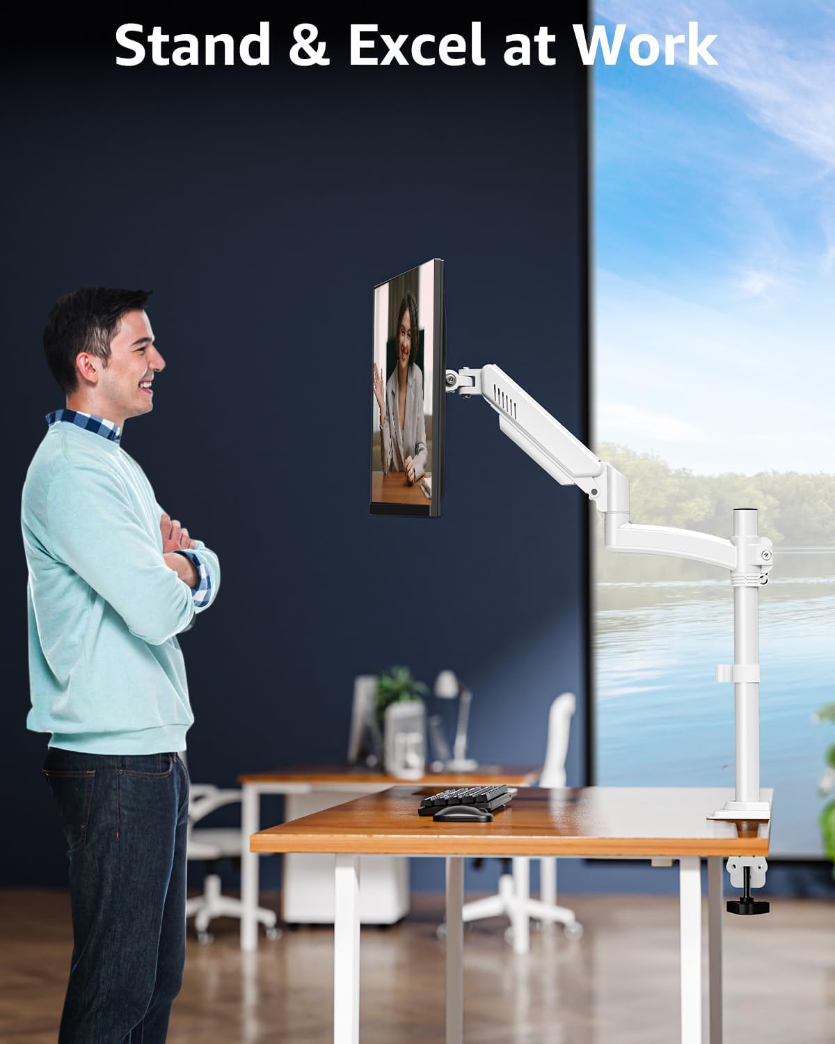 Einzelmonitor-Tischhalterung für 13''-35''-Monitore MU6005