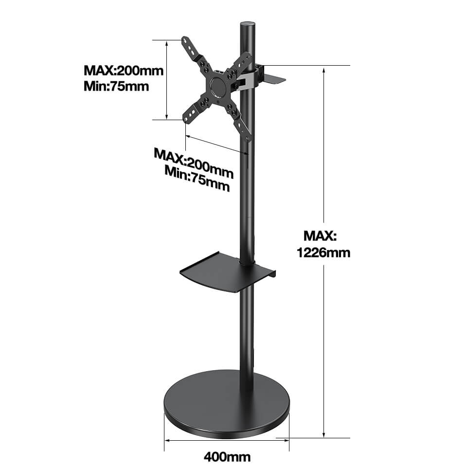 MOUNTUP Monitor Floor Stand Hold Up To 15kg/33lbs TV Mount Cart MUT1101