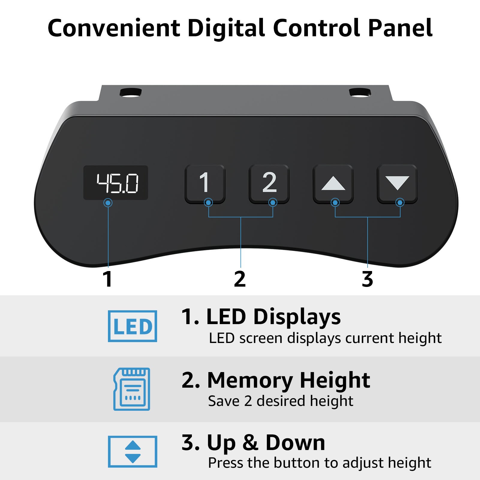 Electric Stand Up Desk Computer Standing Desk Office Height Adjustable MUDL1801