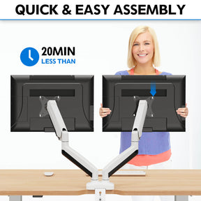 Dual Monitor Desk Mount for Max 32'' Monitors MUA0005-W