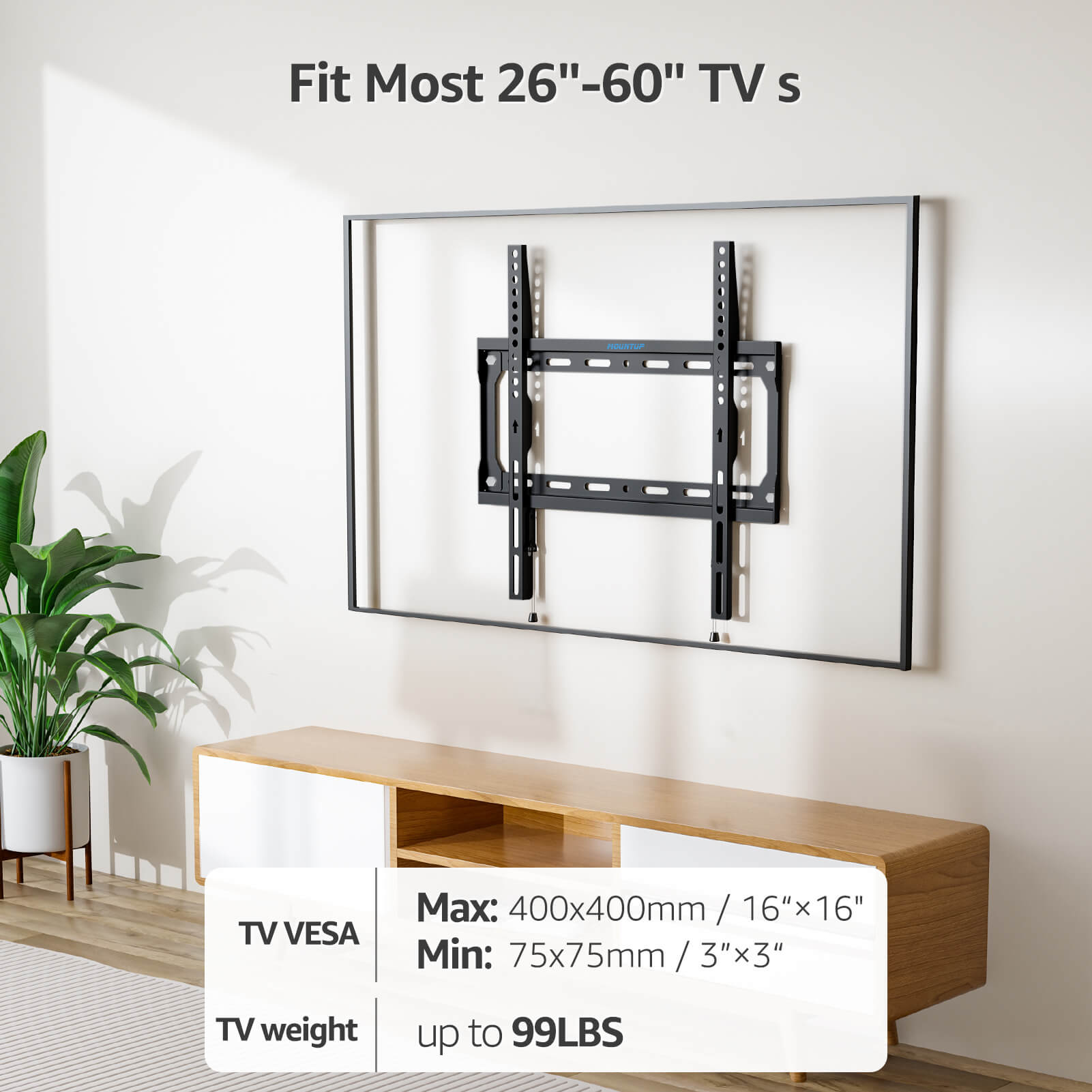 MOUNTUP Fixed TV Wall Mount for 26''-60" TVs MU0077-F