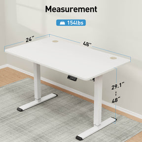 Height Adjustable Electric Standing Desk - White