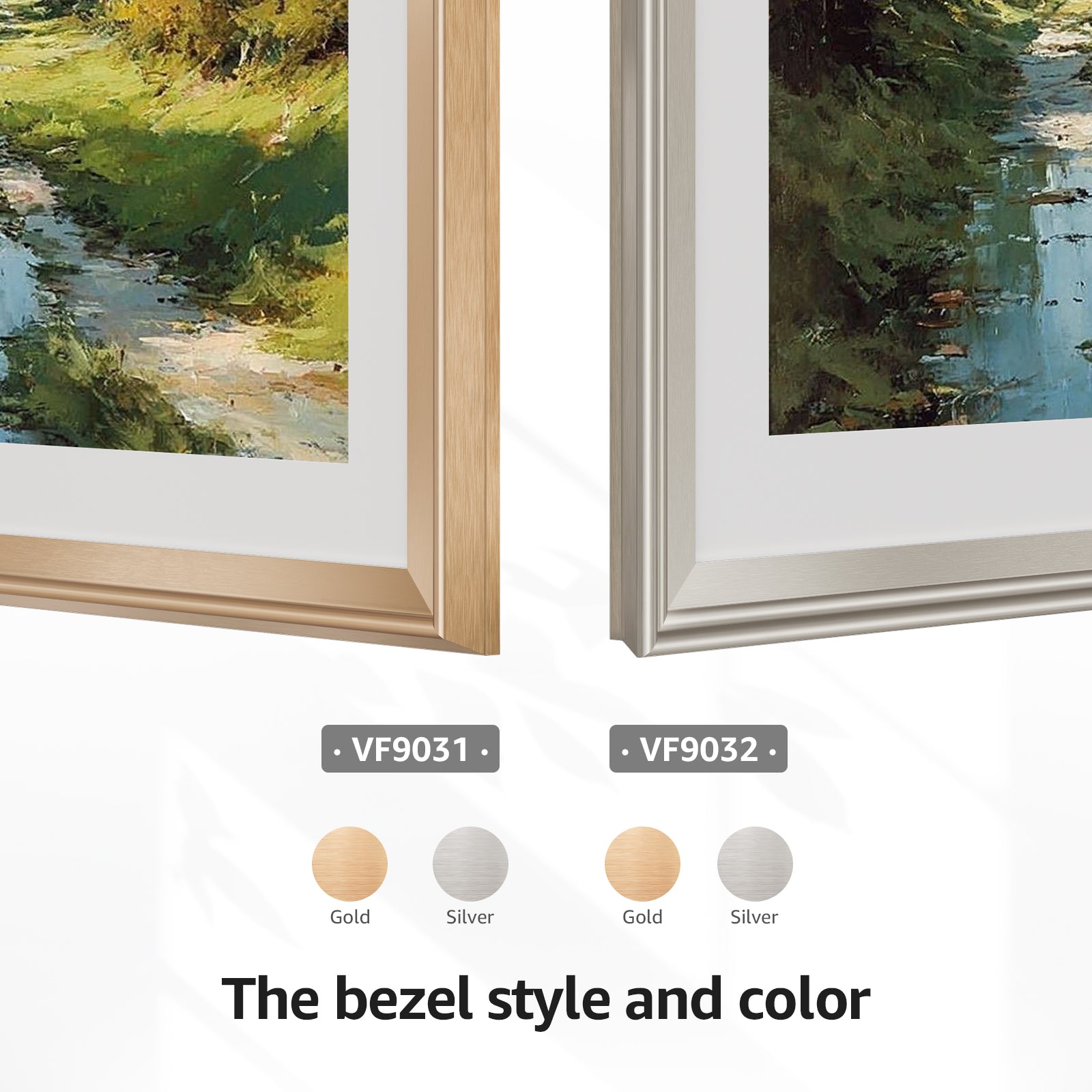 VueFrame TV Frames Deco Alloy Bezel Only for Samsung The Frame TVs, Modern & Minimalist Styles from TV to Art, Interchangeable Bezels for Home Decor, Easy Installation