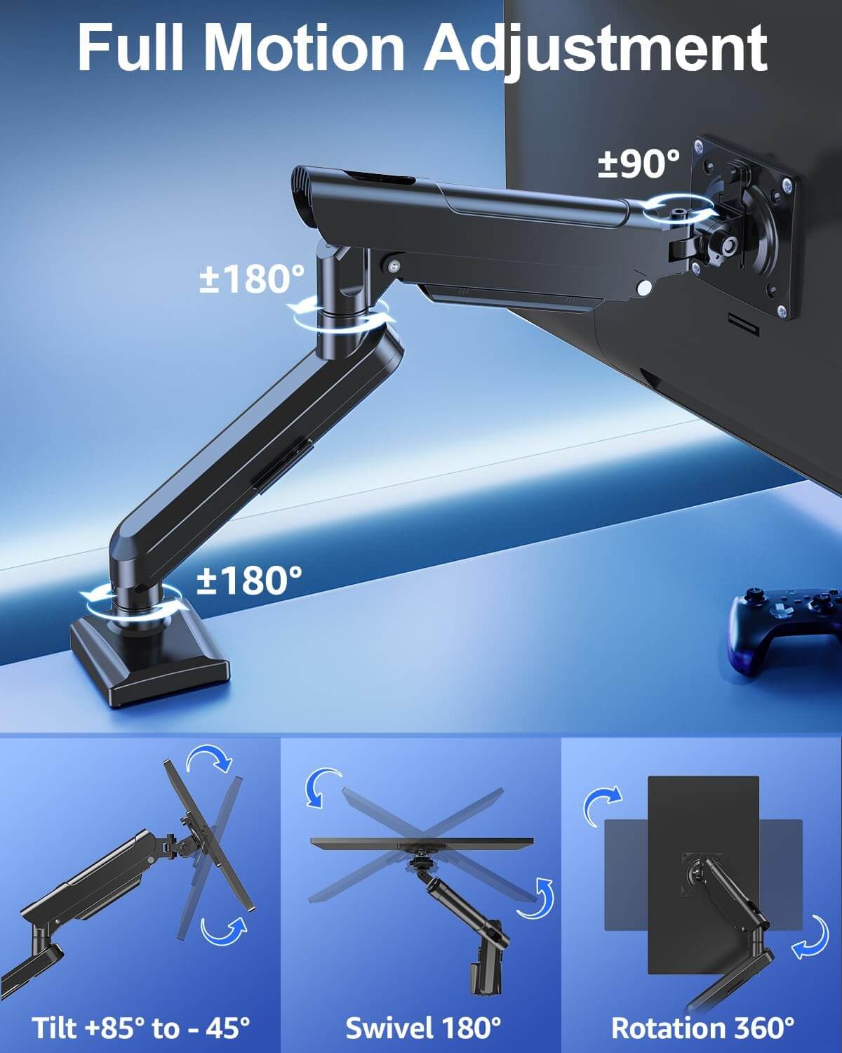 Freelift Pro Single Monitor Desk Mount for 13''-32'' Monitors for Gaming MU8011B