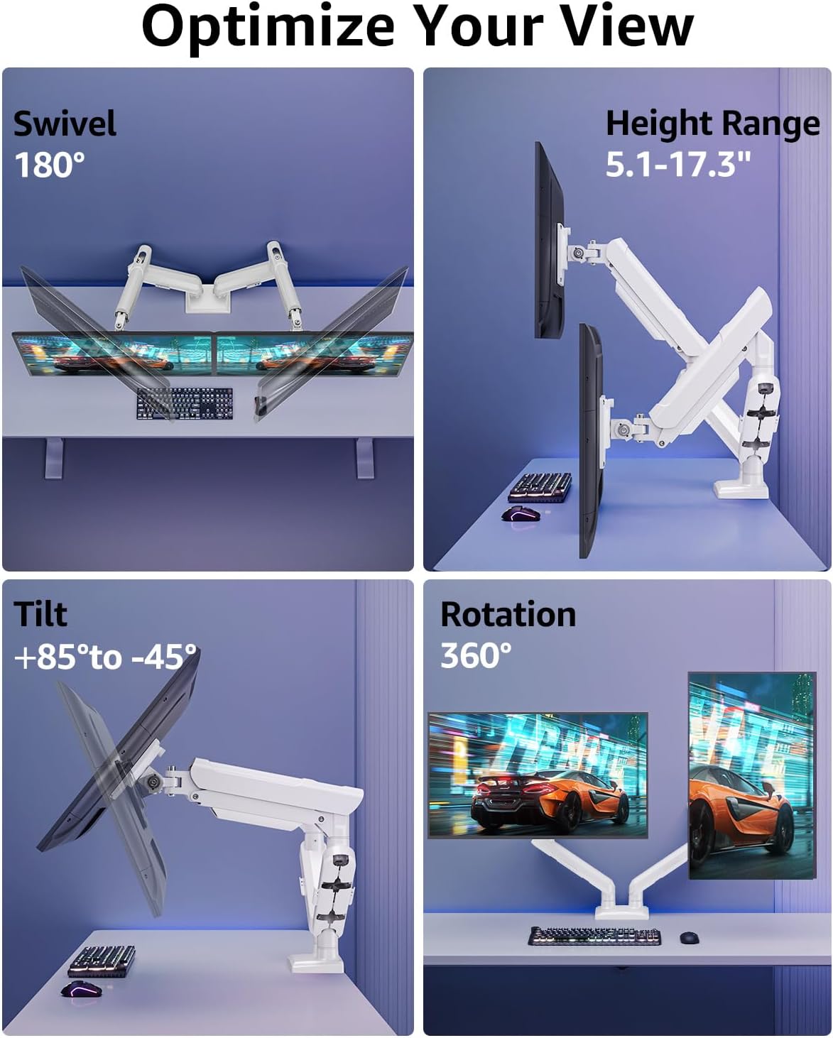 Freelift Pro Dual Monitor Desk Mount for 13''-32'' Monitors MU8012W