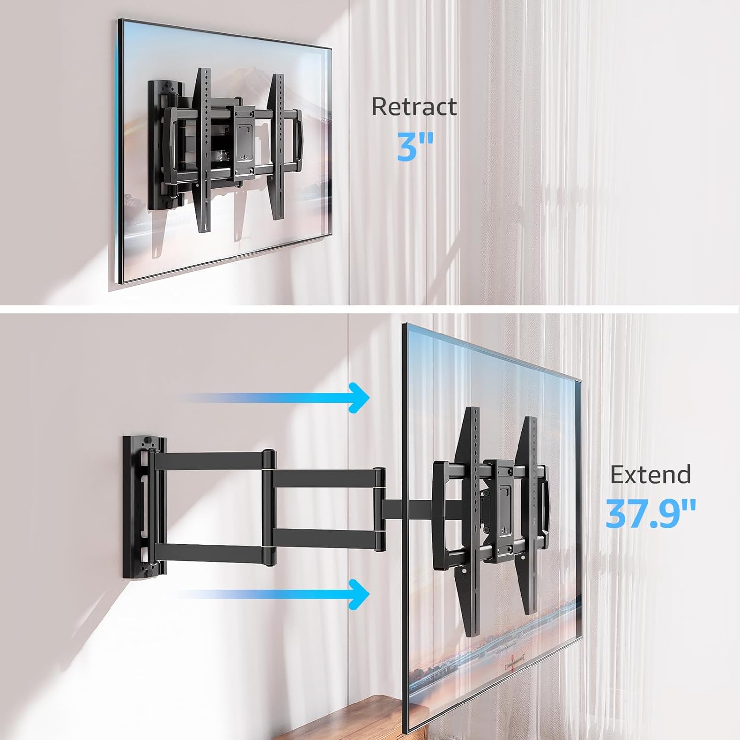 Full Motion Corner TV Wall Mount For 32"-75" TVs MU0047-L