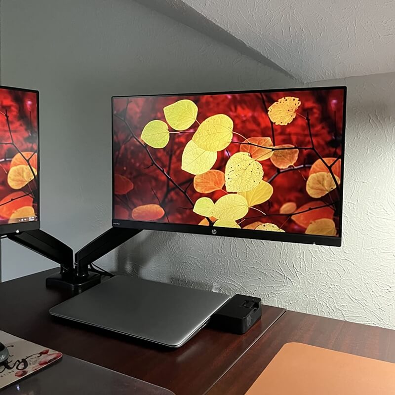 mountup dual monitor desk mount for work-from-home