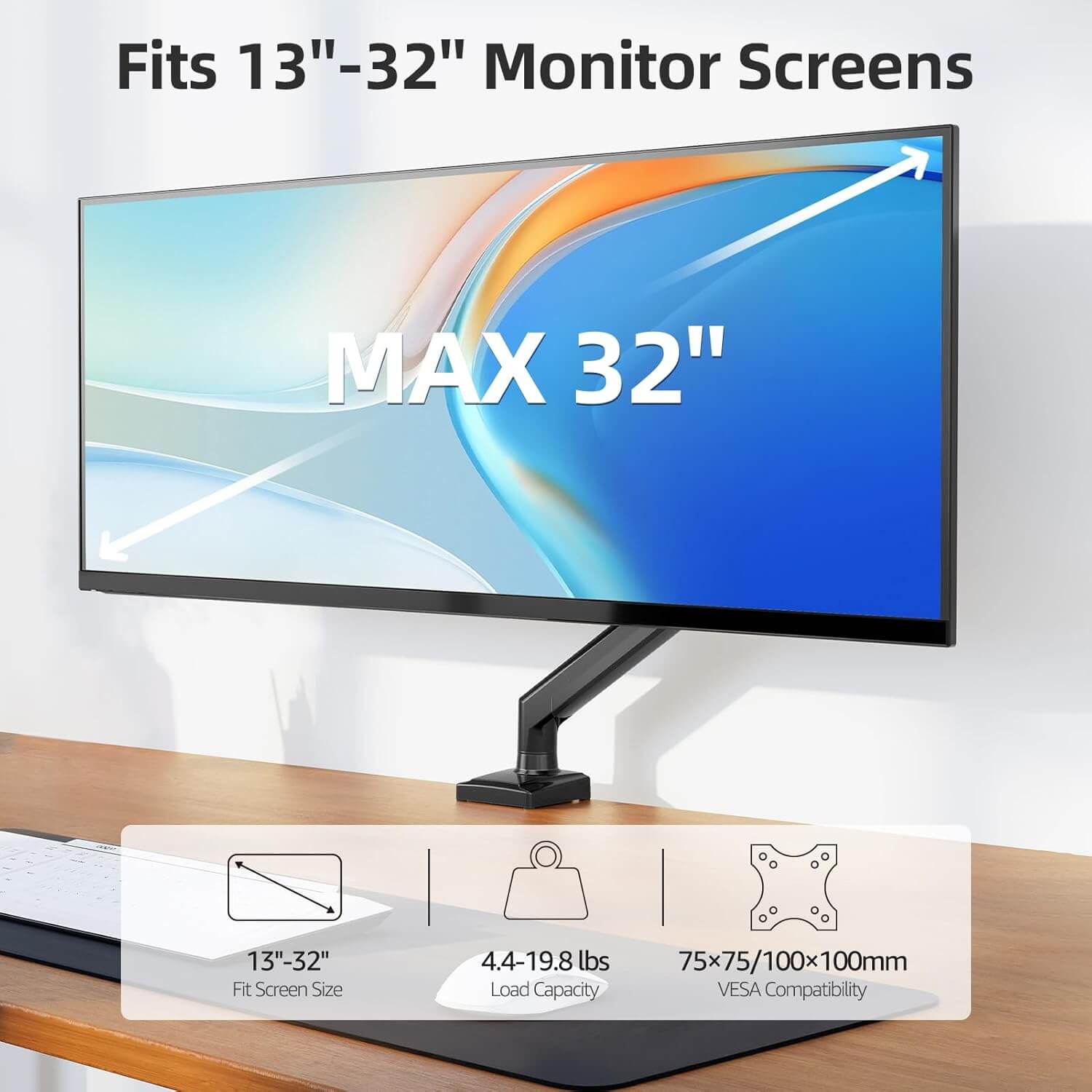 Soporte de escritorio para monitor único para monitores de 13''-32'' MP0004