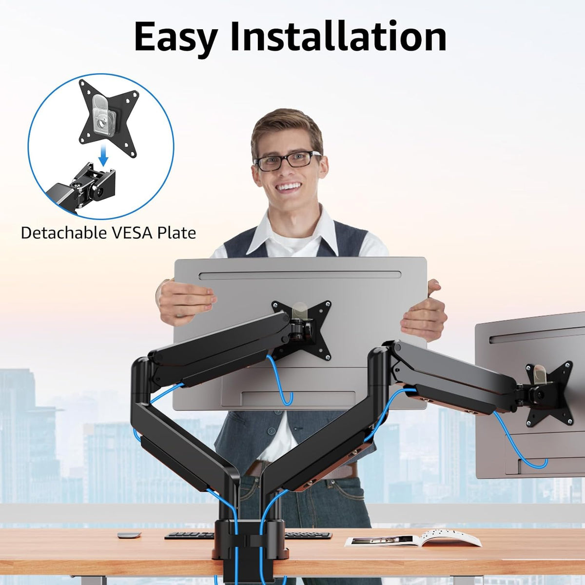 Dual Monitor Ultrawide Desk Mount for 17