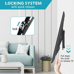 tilting tv mount with quick-release locking system secures your TV