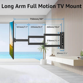 corner tv mount long arm full motion
