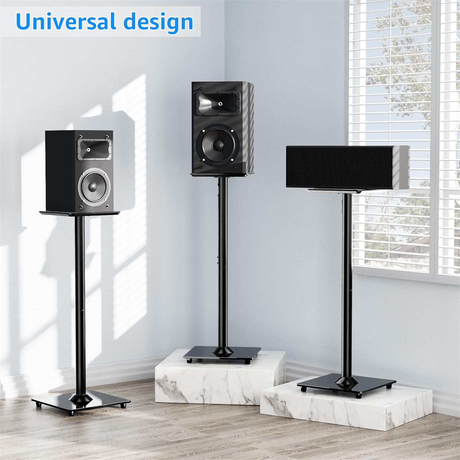 MOUNTUP Universal Speaker Stands Pair for Surround Sound MUS9132