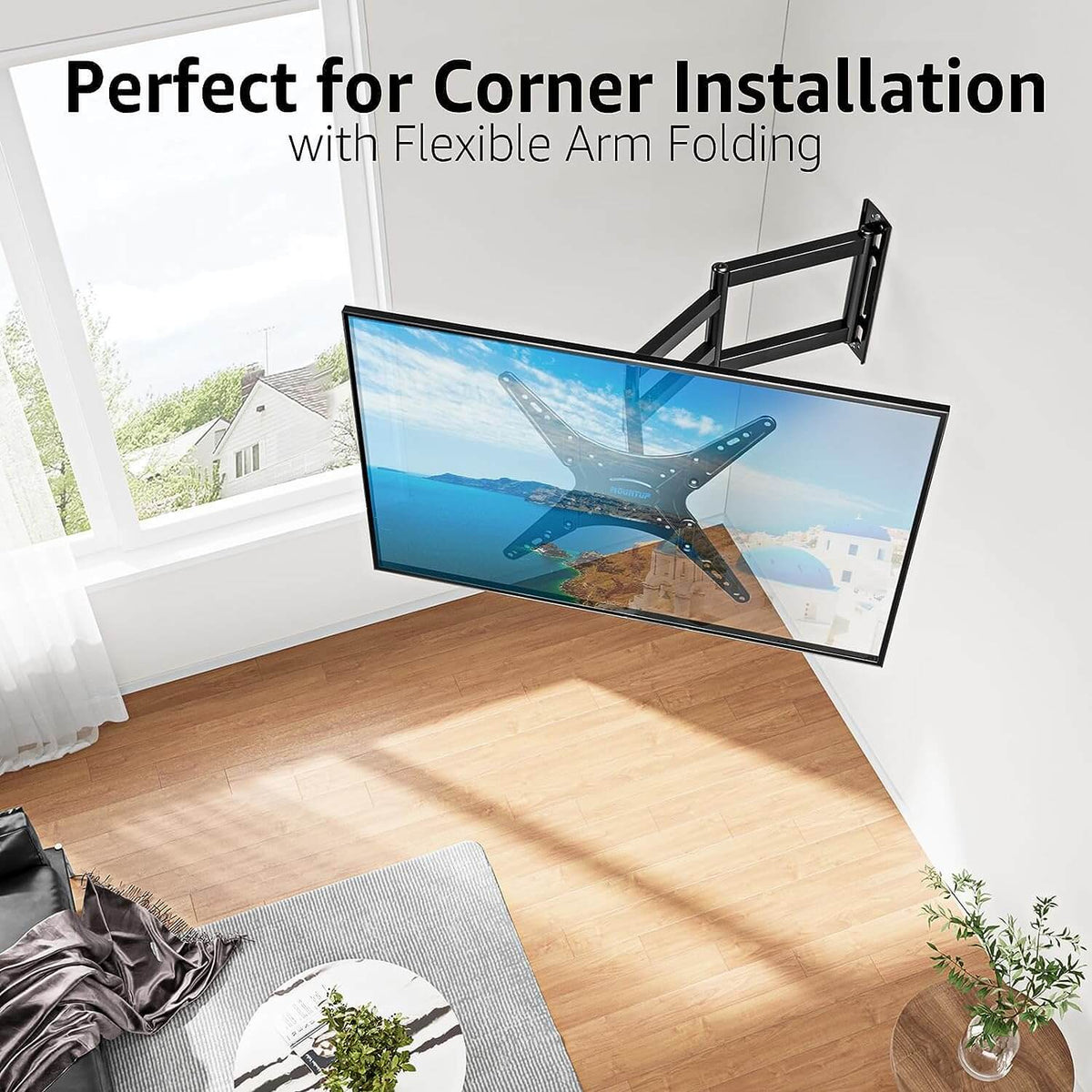 Home Full Motion Corner TV Wall Mount For 26 55 TVs MU0057 Home Full Motion Corner TV Wall Mount For 26 55 TVs MU0057