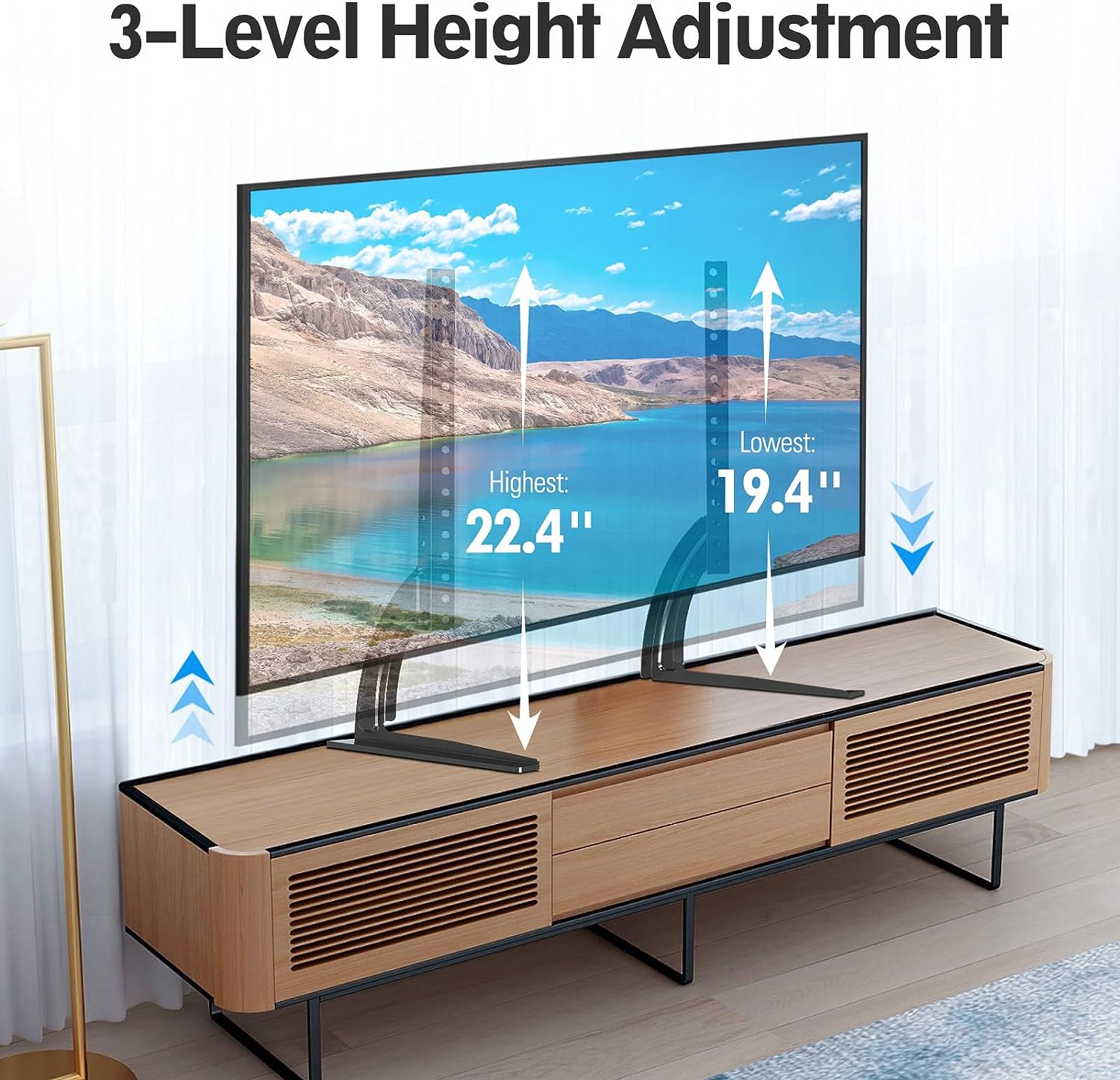 MOUNTUP Soporte universal para TV, soporte de TV de mesa para la mayoría de  televisores de pantalla plana LCD de 32 a 65 pulgadas, pata de TV