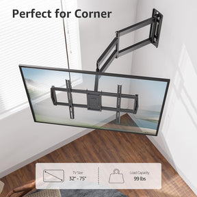 Full Motion Corner TV Wall Mount For 32"-75" TVs MU0047-L