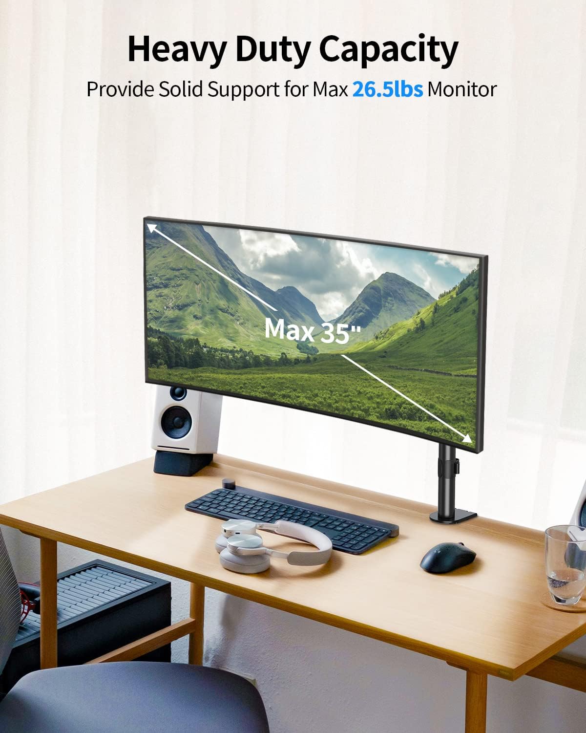 MOUNT PRO Soporte de monitor doble para pantalla de computadora de 13 a 32  pulgadas, soporte de monitor de altura ajustable para 2 monitores, brazo de