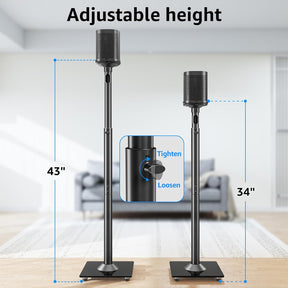 MOUNTUP Universal Adjustable Height Speaker Stand MU9134