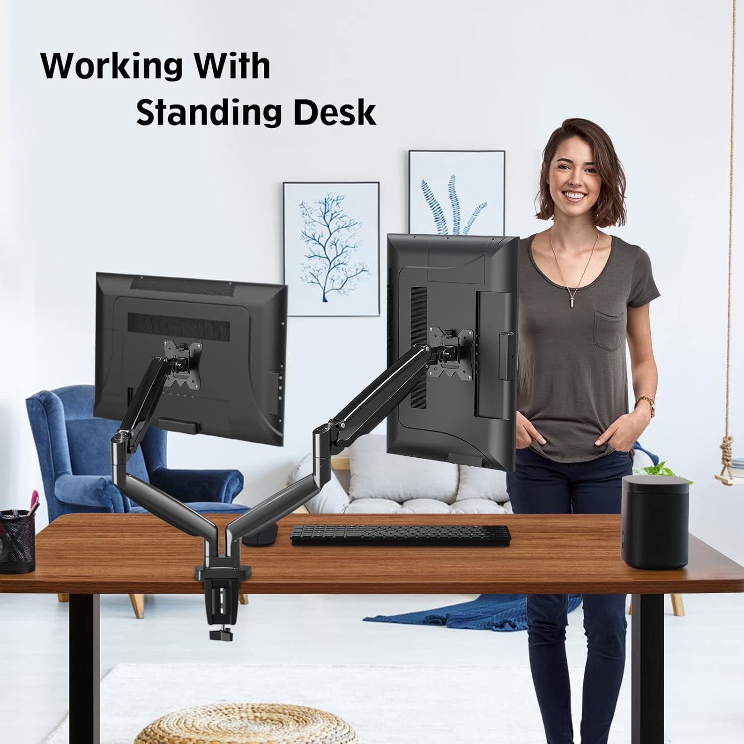 Dual Monitor Ultrawide Desk Mount for 2 Max 35'' Monitors MU0033