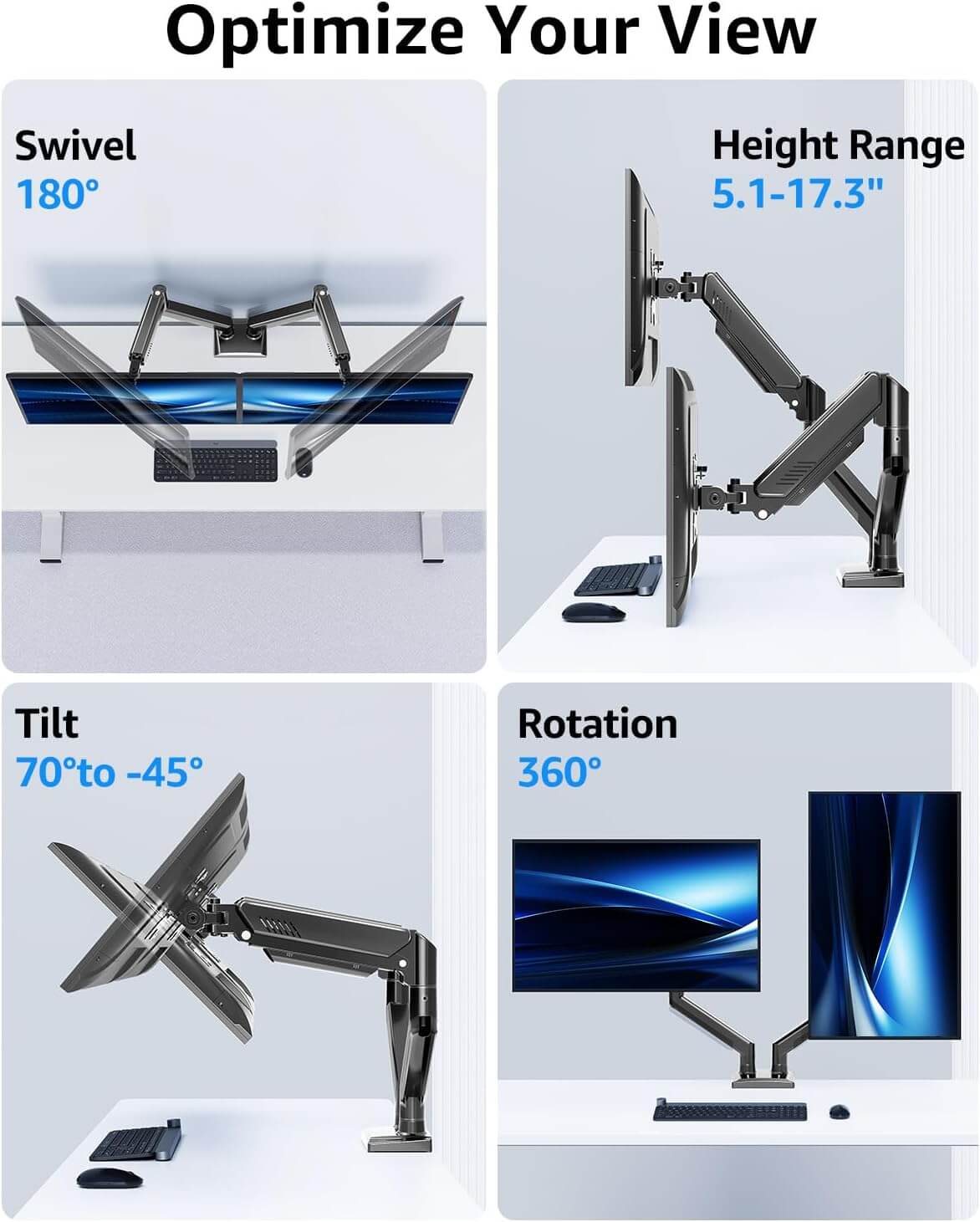 Soporte de escritorio para monitor doble para monitores de máximo 32'' MP0005