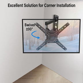 MOUNTUP Full Motion TV Wall Mount for Most 26-50 Inch TVs Corner Installation