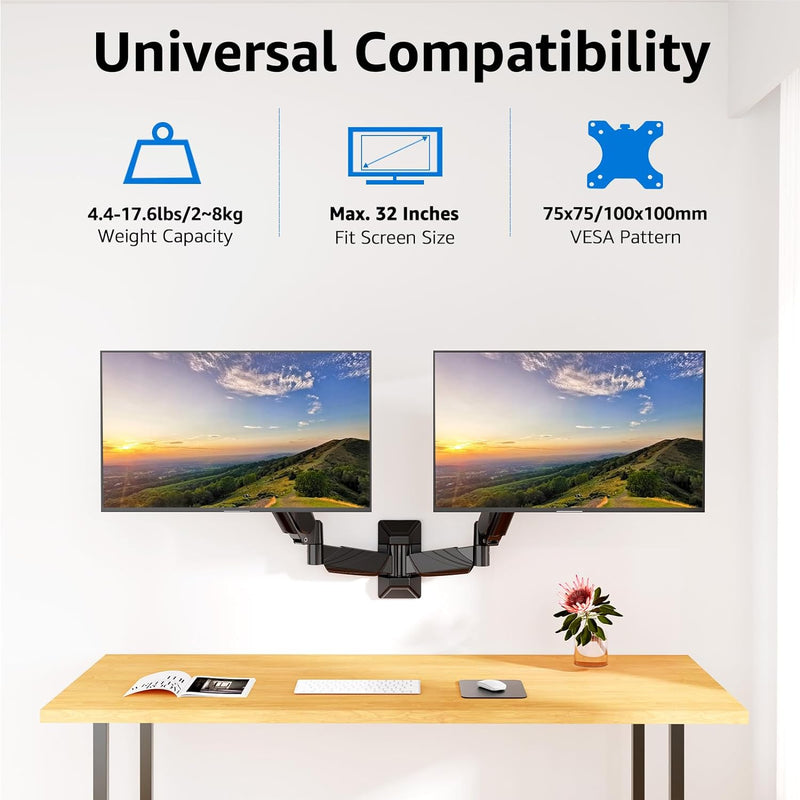 Dual Monitor Wall Mount for 17
