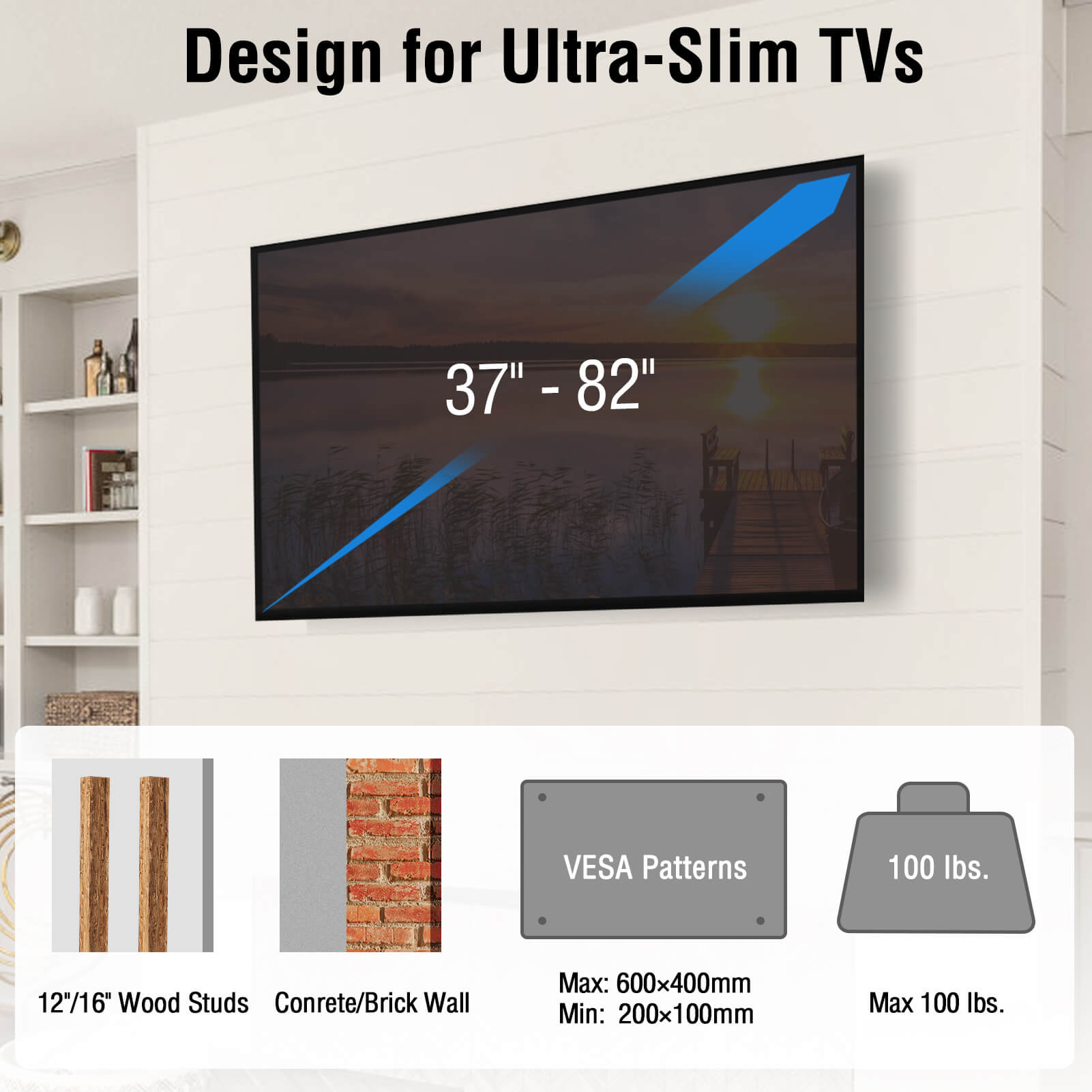 82 tv mount for ultra slim TVs