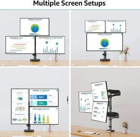 Full Motion Triple Monitor Desk Mount for Max 32'' Monitors MU6013A
