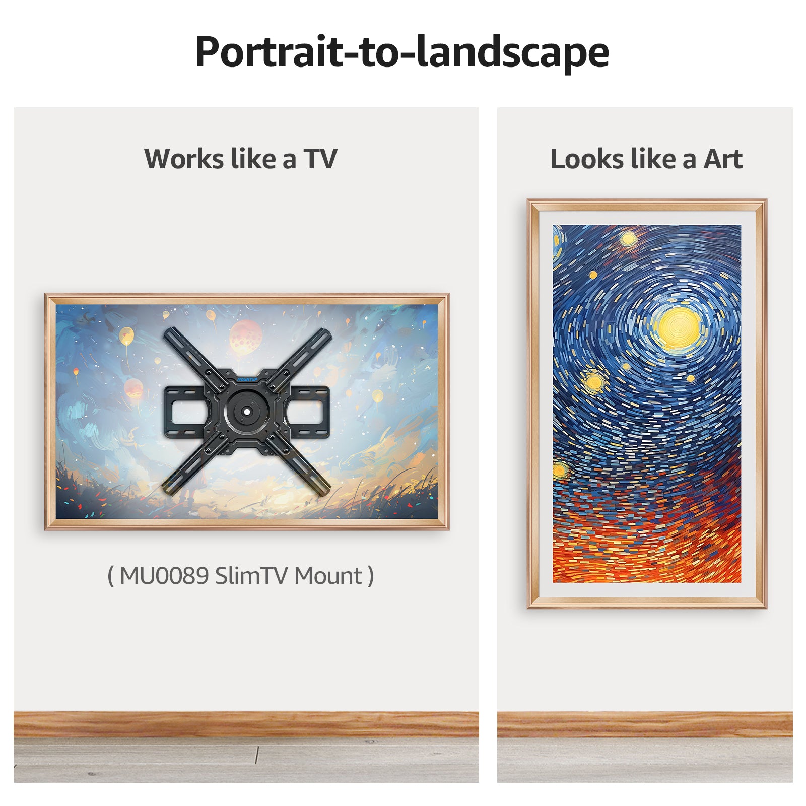 VueFrame TV Frames Deco Alloy Bezel Only for Samsung The Frame TVs, Modern & Minimalist Styles from TV to Art, Interchangeable Bezels for Home Decor, Easy Installation